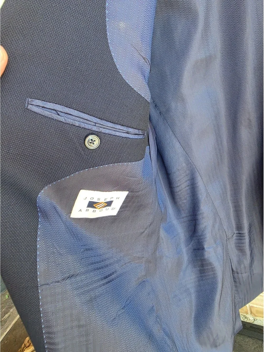 Joseph Abboud Heritage 46R Blazer REDA Super 110s Wool Navy Blue Sport Coat